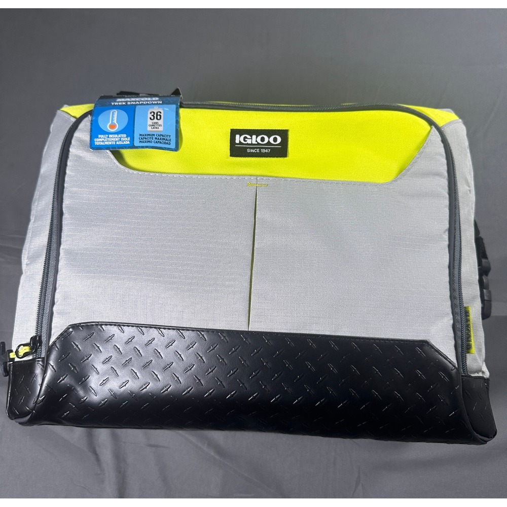 Igloo MaxCold Trek Snapdown 36 Can‎ Cooler Bag Ash Gray Acid Green 4902116